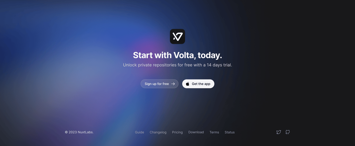 Volta
				footer ui component
