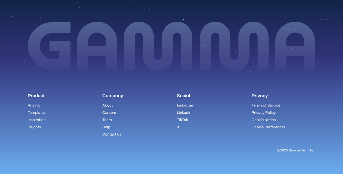 Gamma
				footer ui component