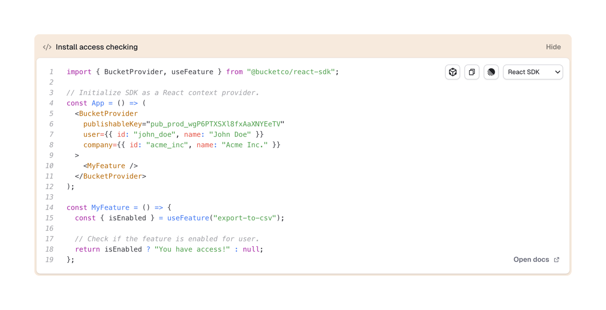 Reflag
			documentation code snippet ui component