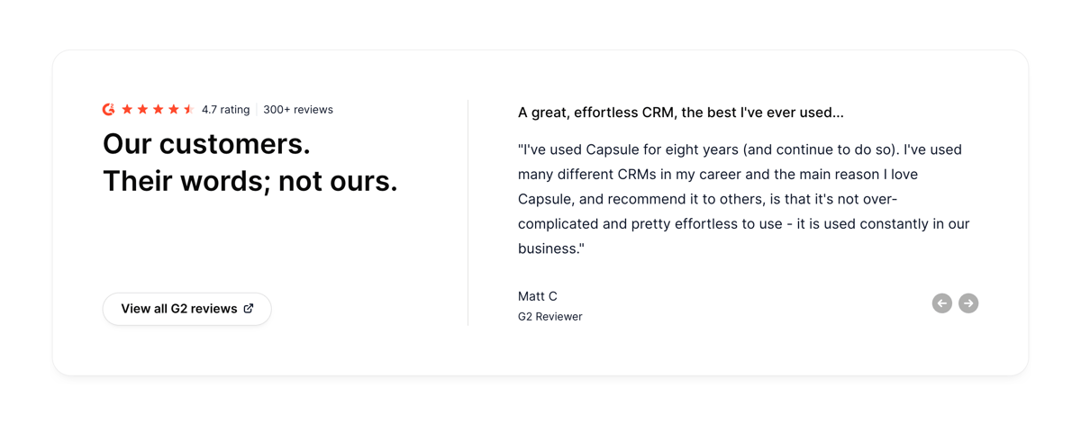 Capsule
				testimonial ui component