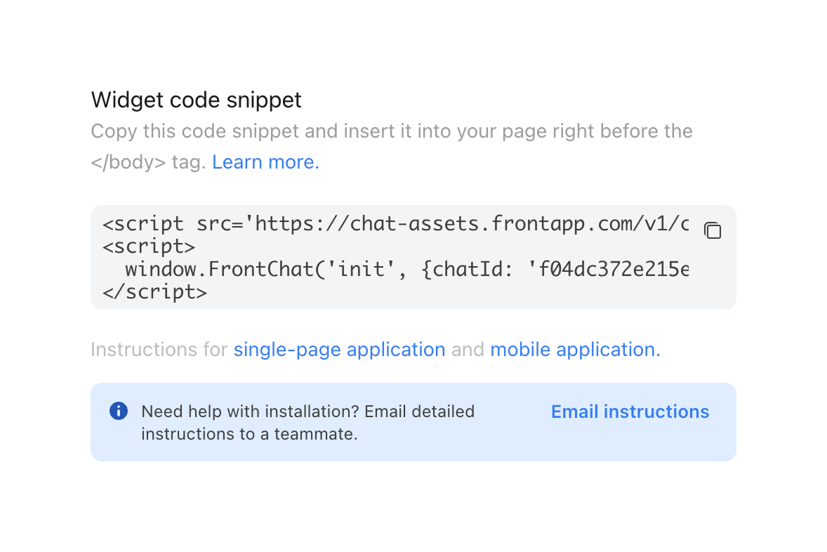 Front
			alert documentation code snippet ui component