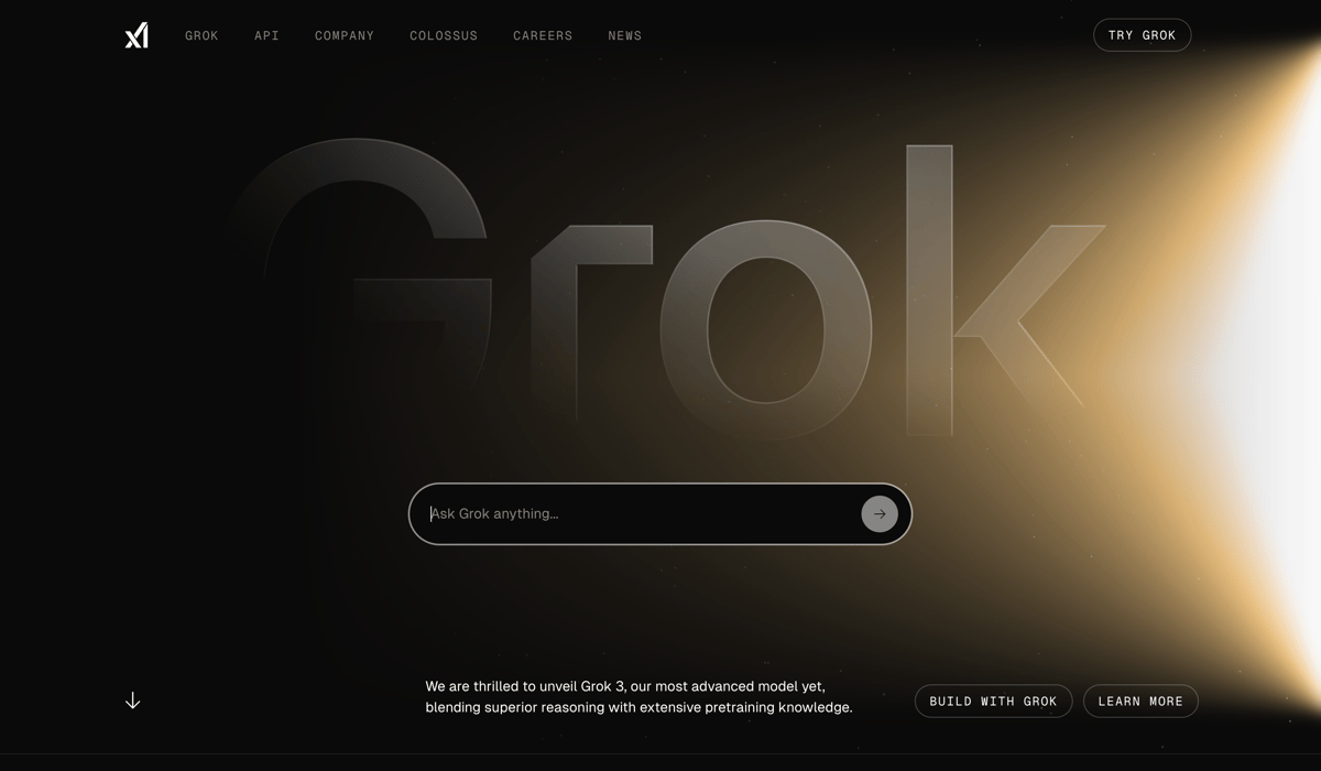 Grok
				hero section ui component