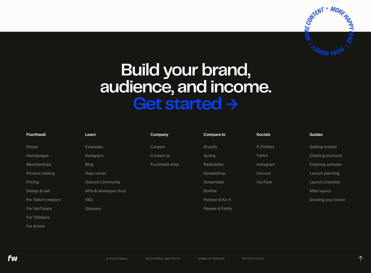 Fourthwall
				footer ui component