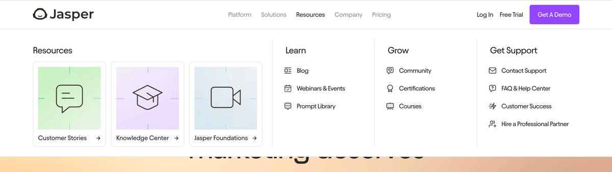 Jasper
				flyout menu ui component