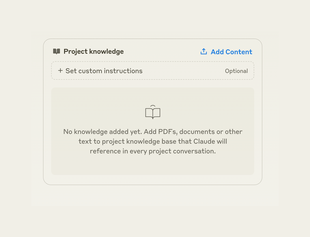 Claude
				empty state ui component