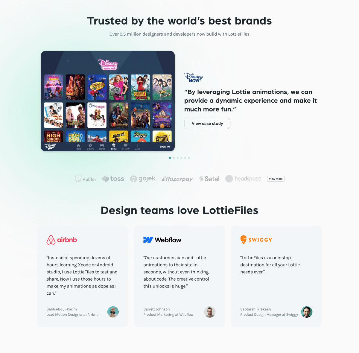 Lottie
				testimonial ui component