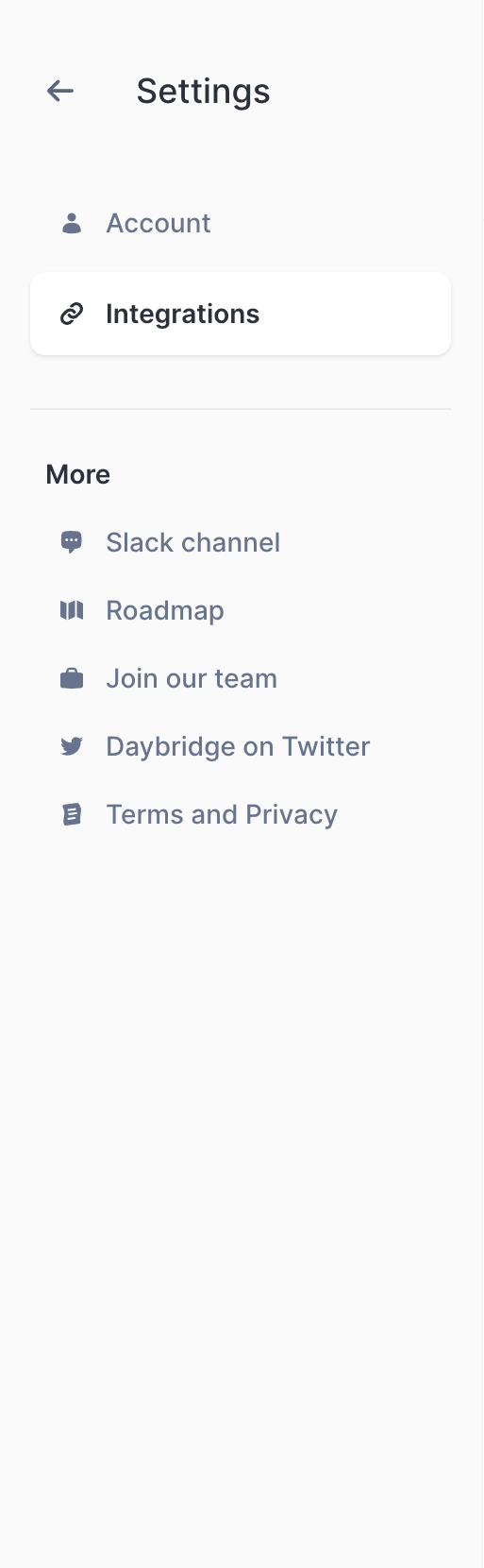 Daybridge
				vertical navigation ui component