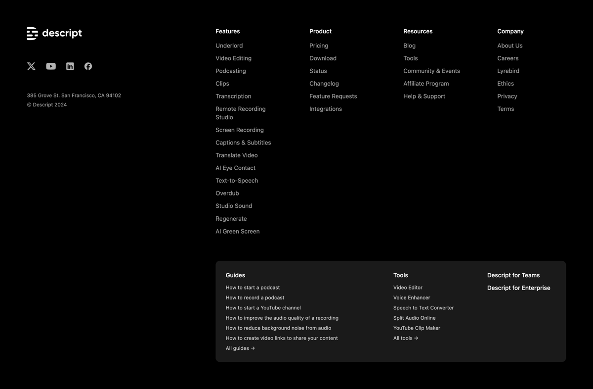 Descript
				footer ui component
