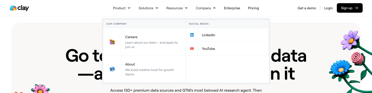 Clay
				flyout menu ui component