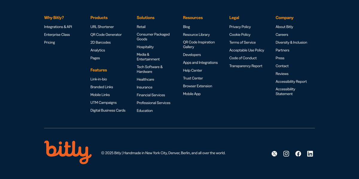 Bitly
				footer ui component