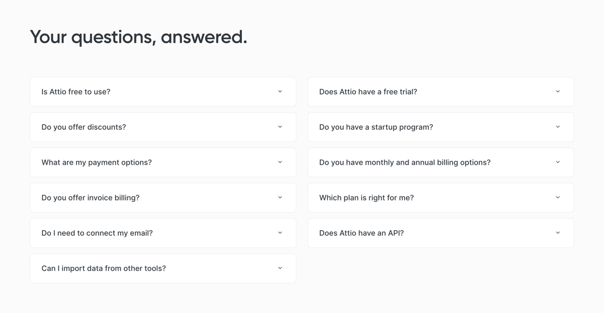 Attio
				faq ui component