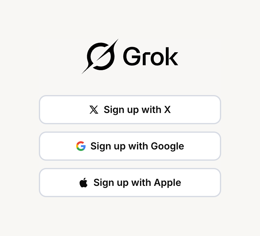 Grok
				social login button ui component