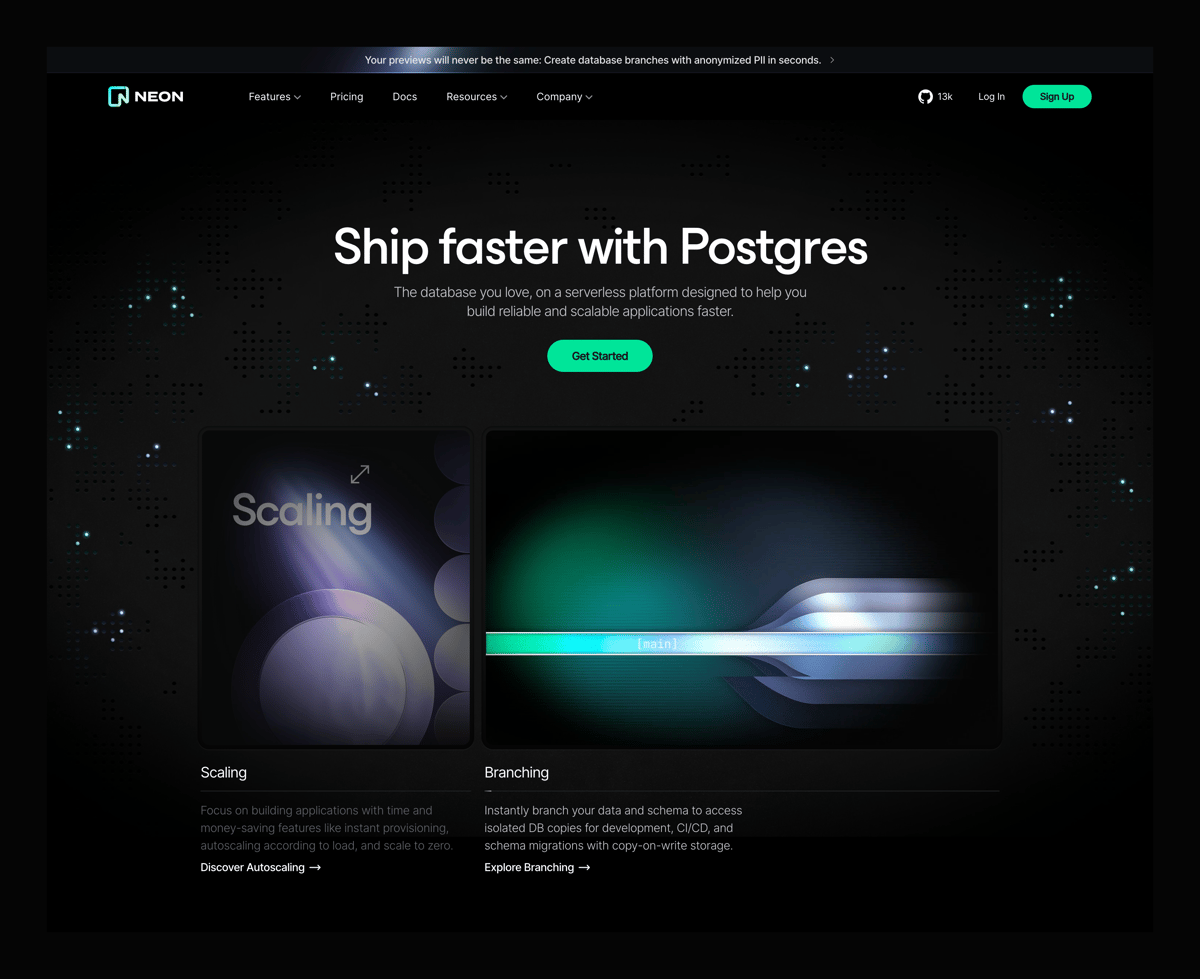 Neon
				hero section ui component