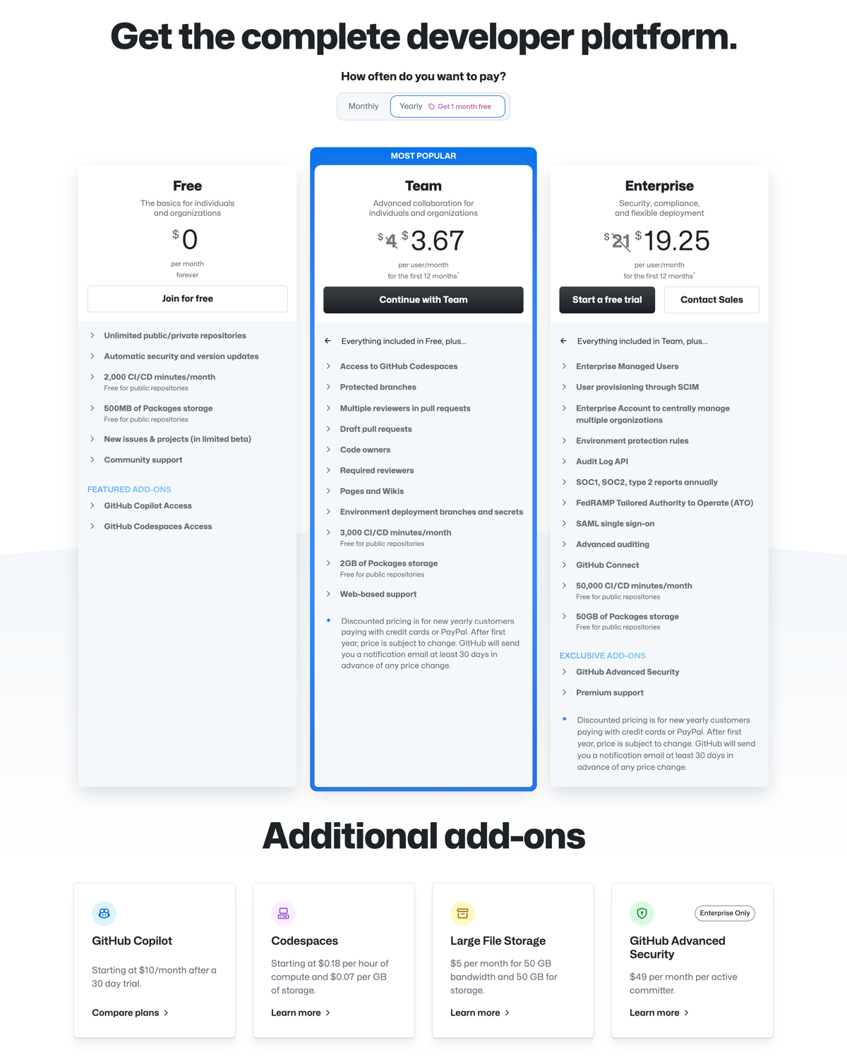 Github
				pricing section ui component
