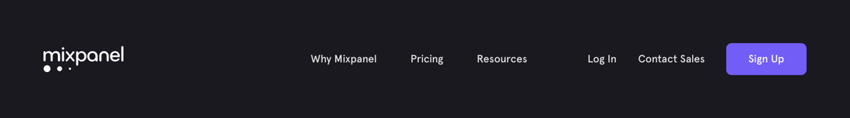Mixpanel
				header ui component