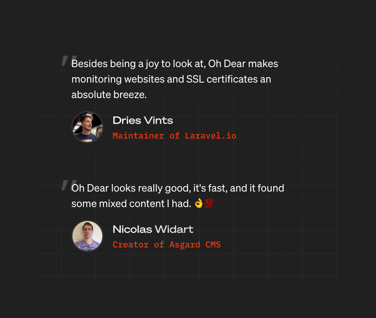 Oh Dear
				testimonial ui component