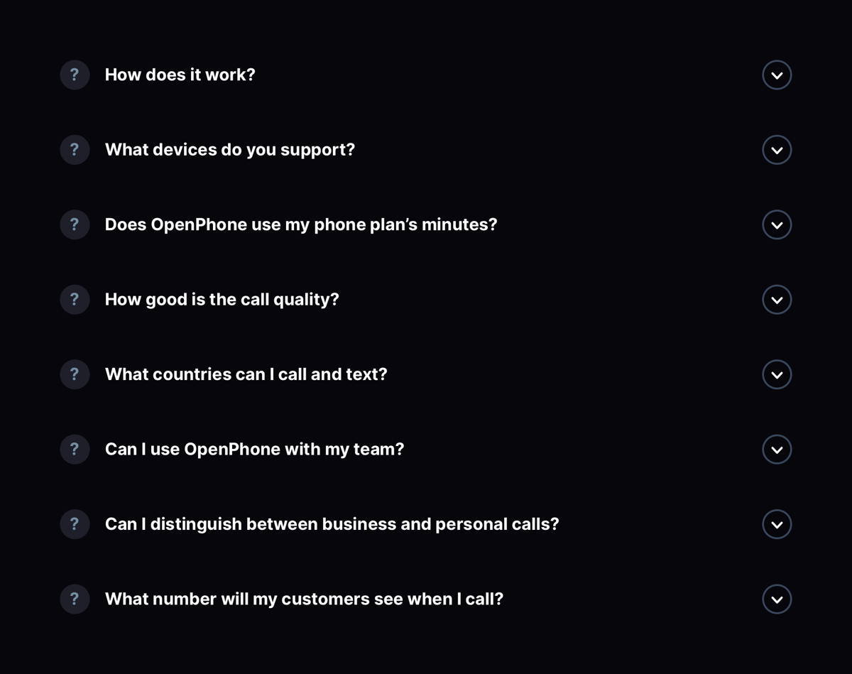 OpenPhone
				accordion ui component