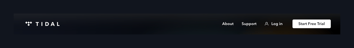 Tidal
				horizontal navigation ui component
