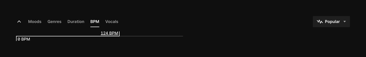 Epidemic Sound
				sorting & filtering ui component