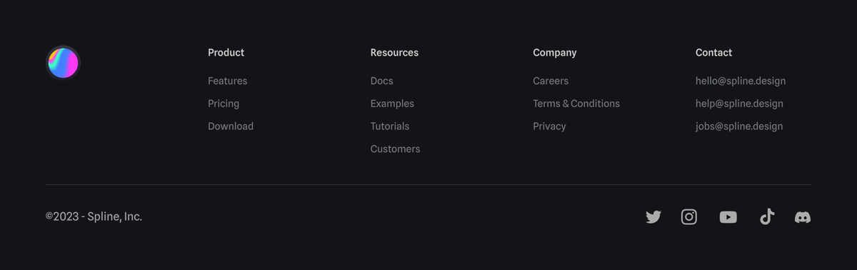Spline
				footer ui component