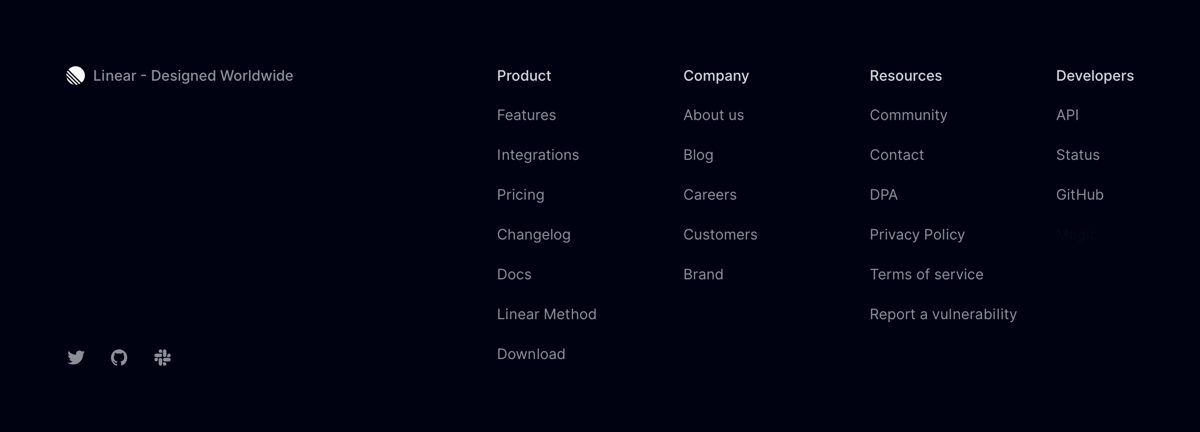 Linear
				footer ui component