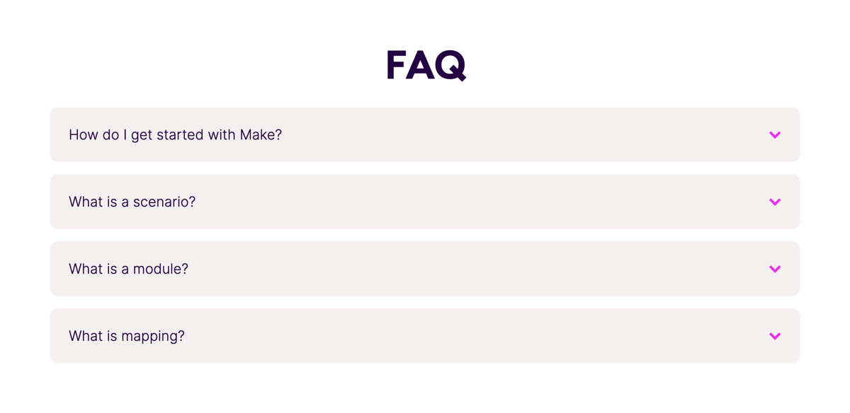 Make
				faq ui component