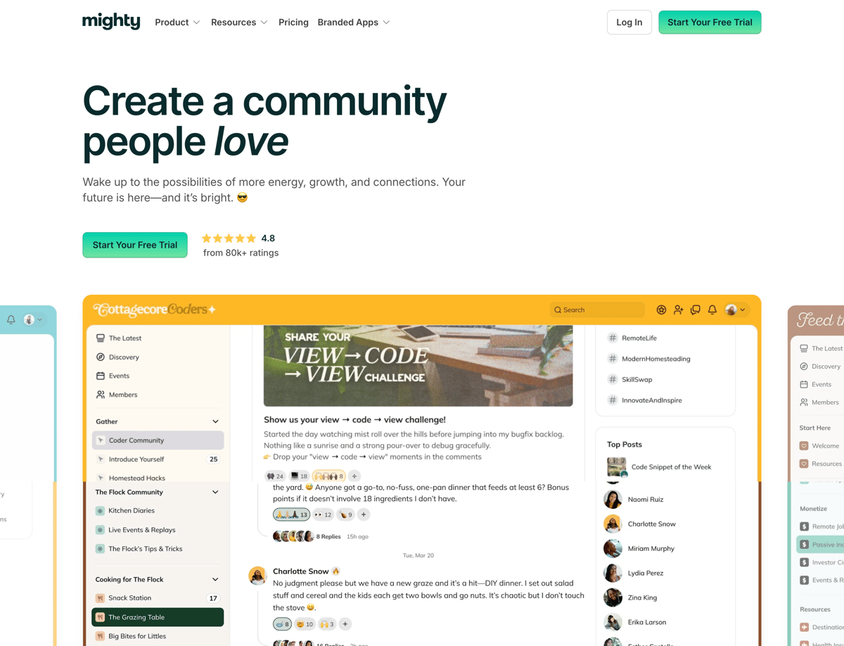 Mighty
				hero section ui component