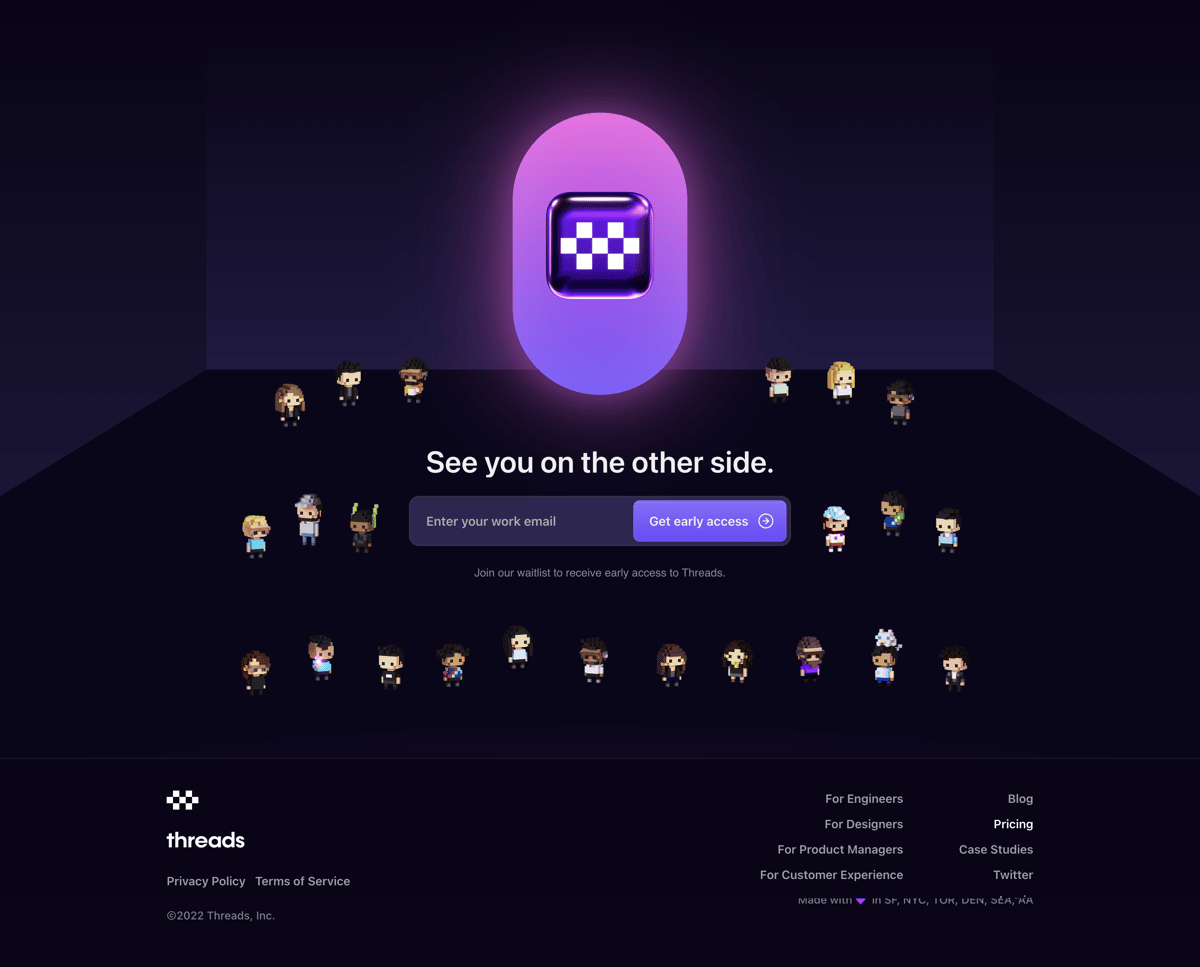 Threads
				footer ui component