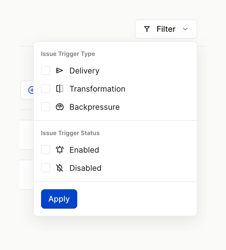 Hookdeck
				sorting & filtering ui component