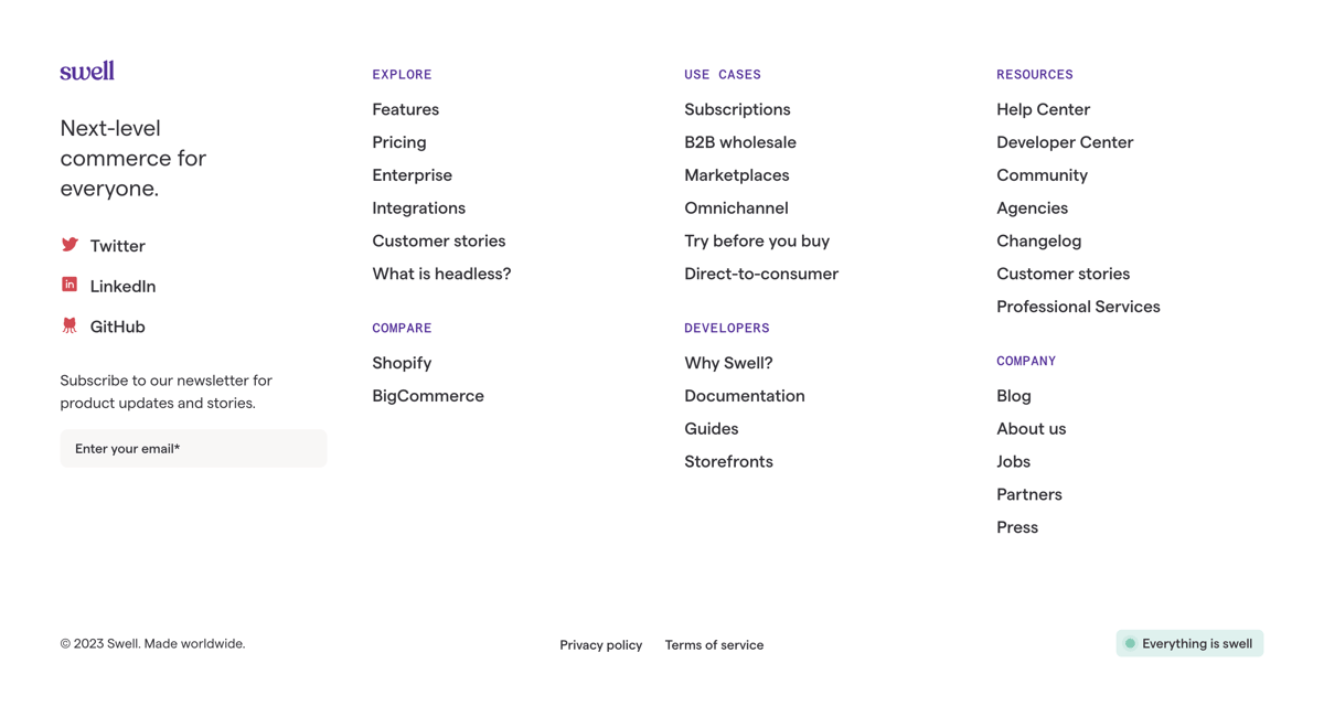 Swell
				footer ui component