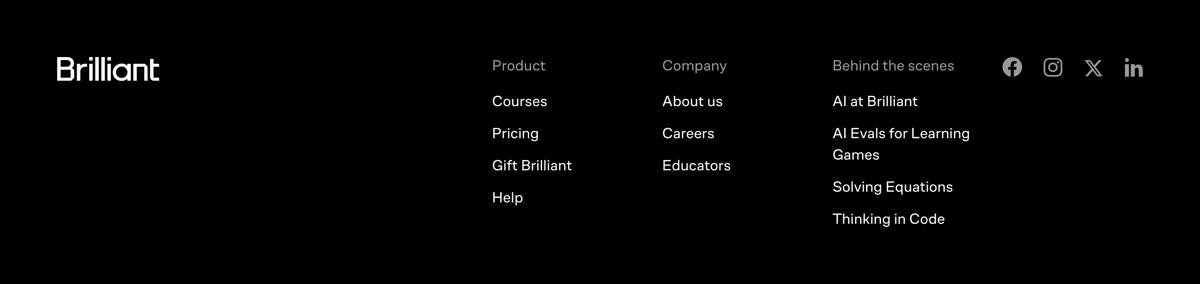Brillant
				footer ui component