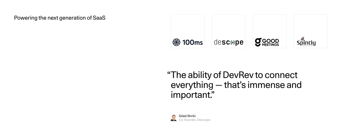 DevRev
				testimonial ui component