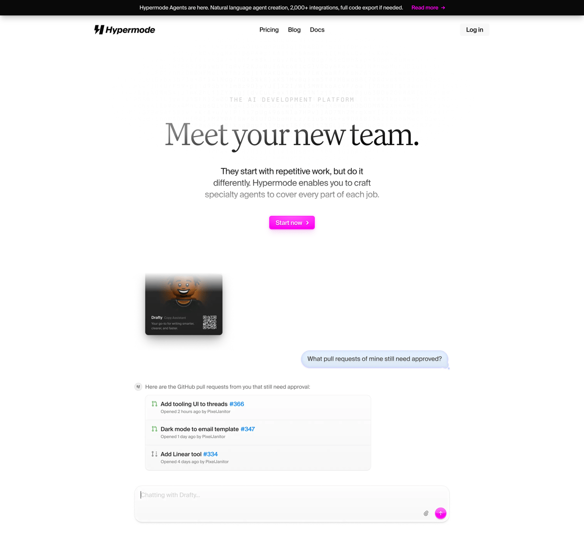 Hypermode
				hero section ui component