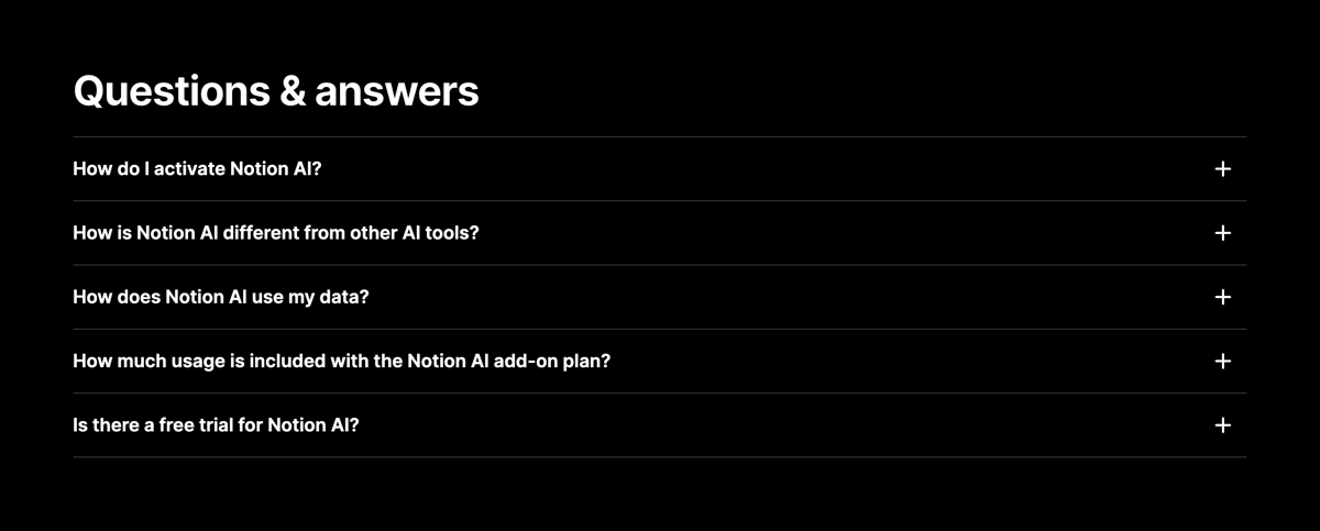 Notion
				faq ui component