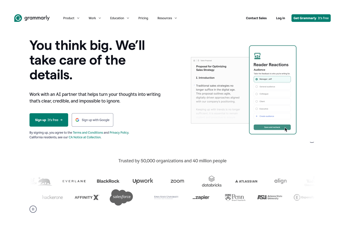 Grammarly
				hero section ui component