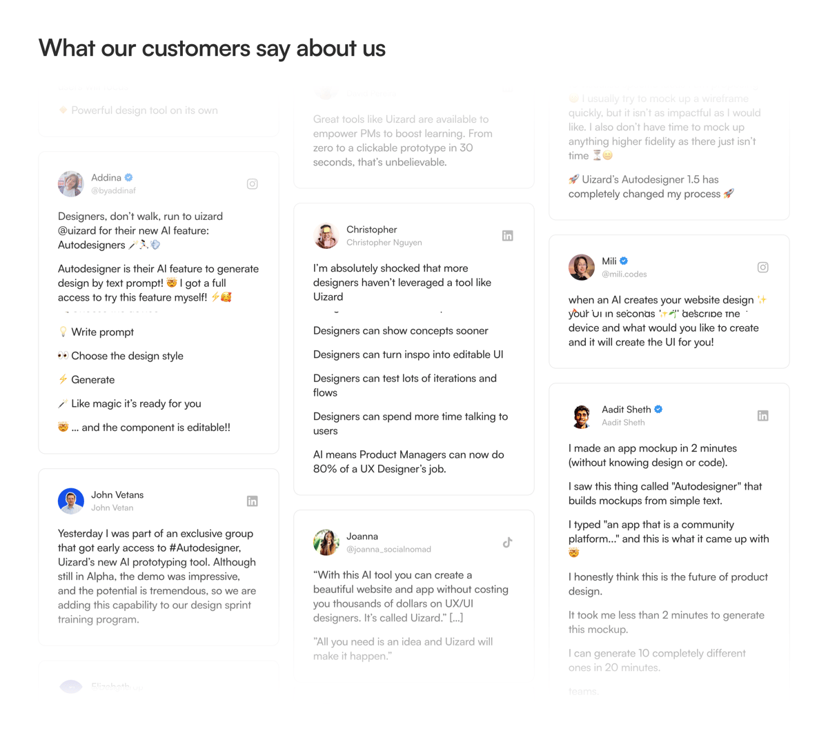 Uizard
				testimonial ui component