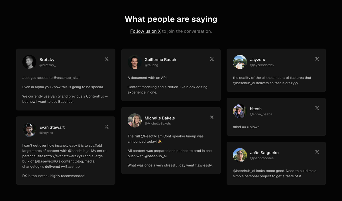 Basehub
				testimonial ui component