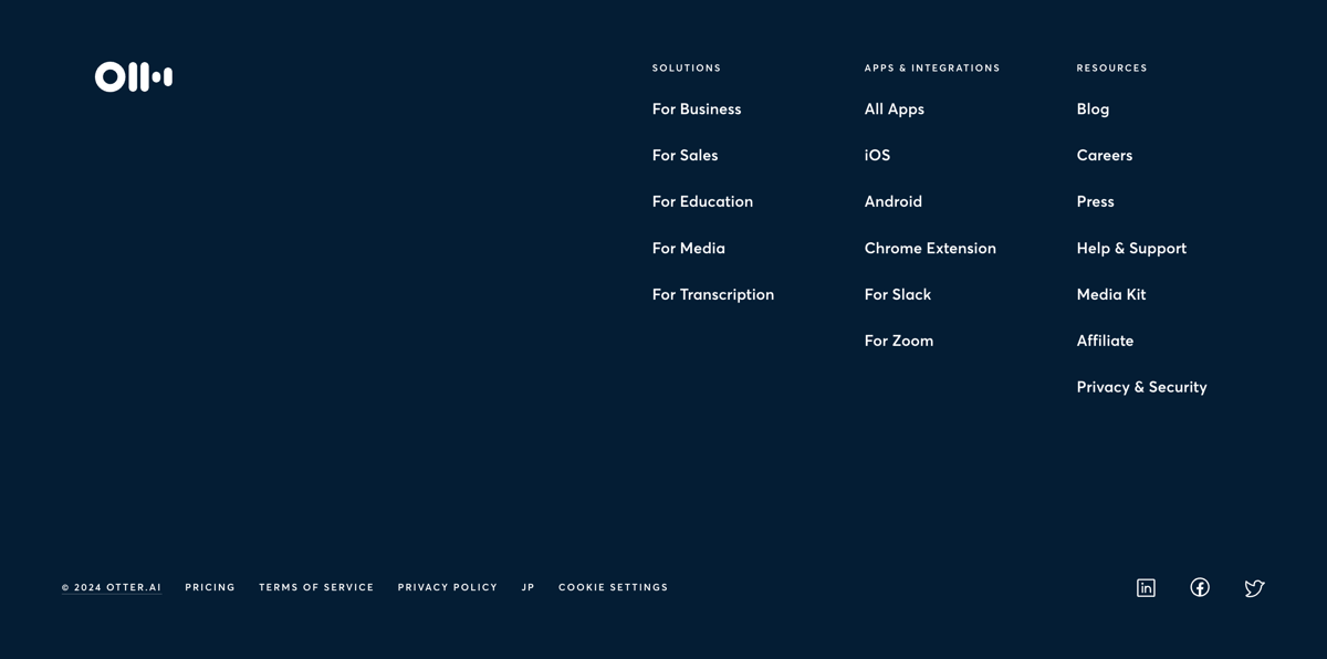 Otter
				footer ui component