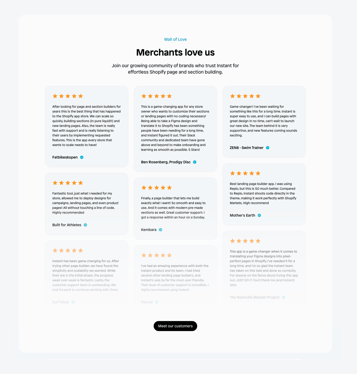 Instant
				testimonial ui component