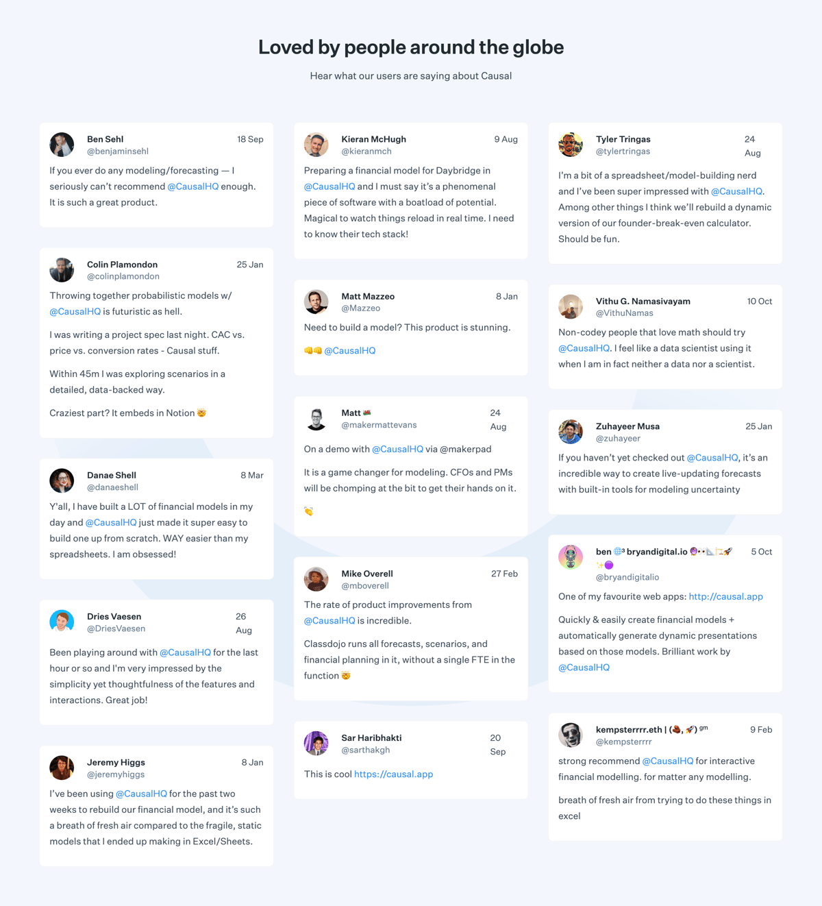 Causal
				testimonial ui component