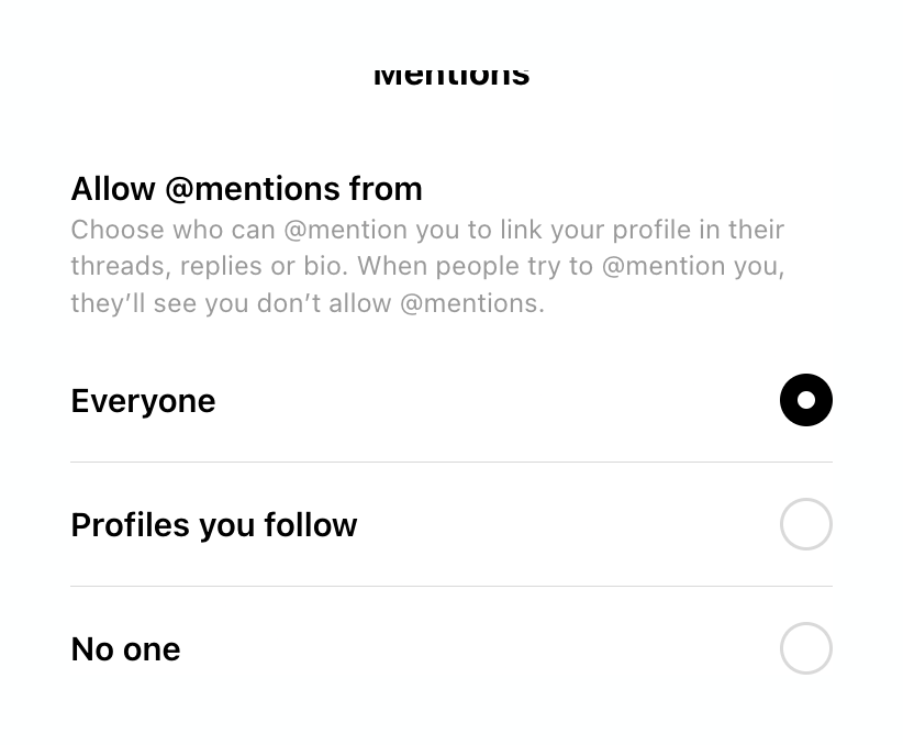 Threads
			settings radio group ui component