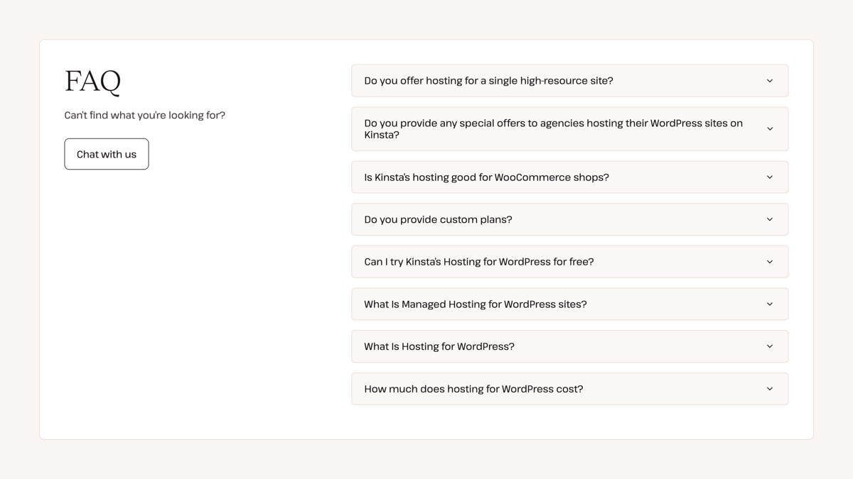Kinsta
				faq ui component