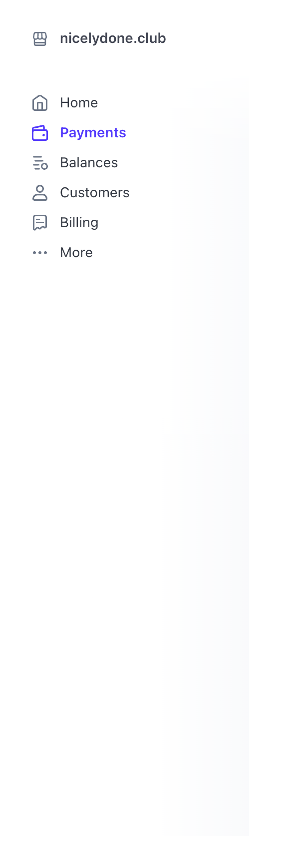 Stripe
				vertical navigation ui component