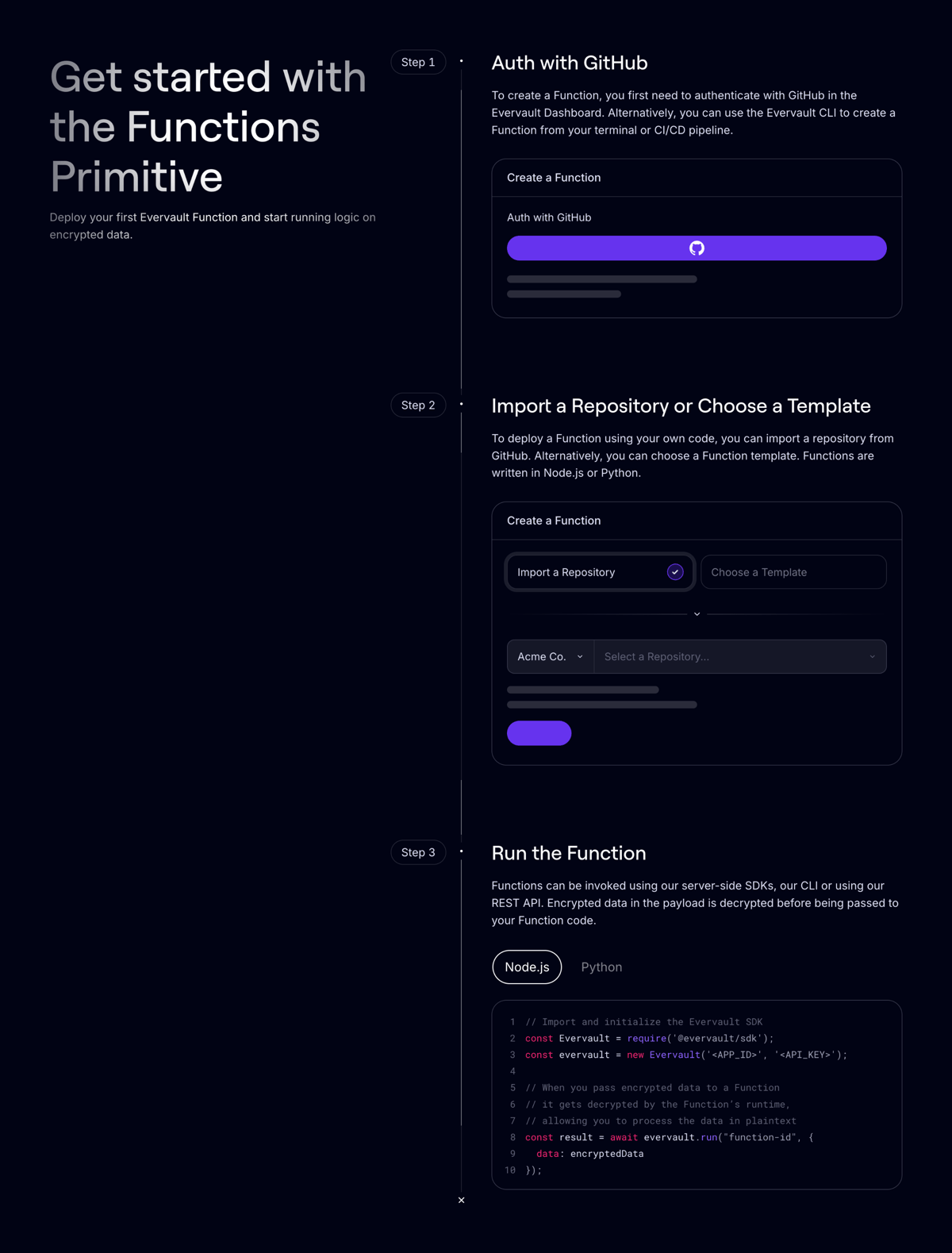 Evervault
				stepper ui component