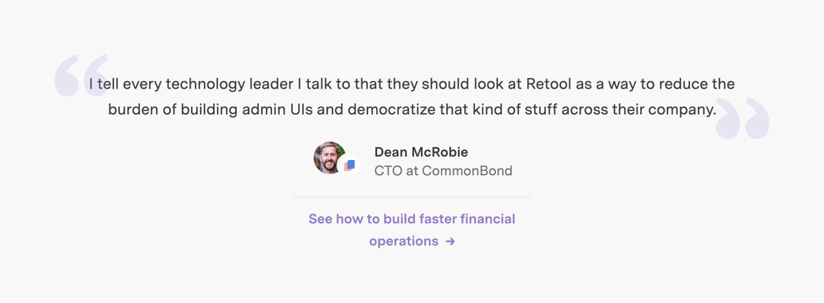 Retool
				testimonial ui component