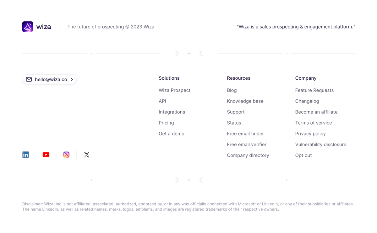 Wiza
				footer ui component