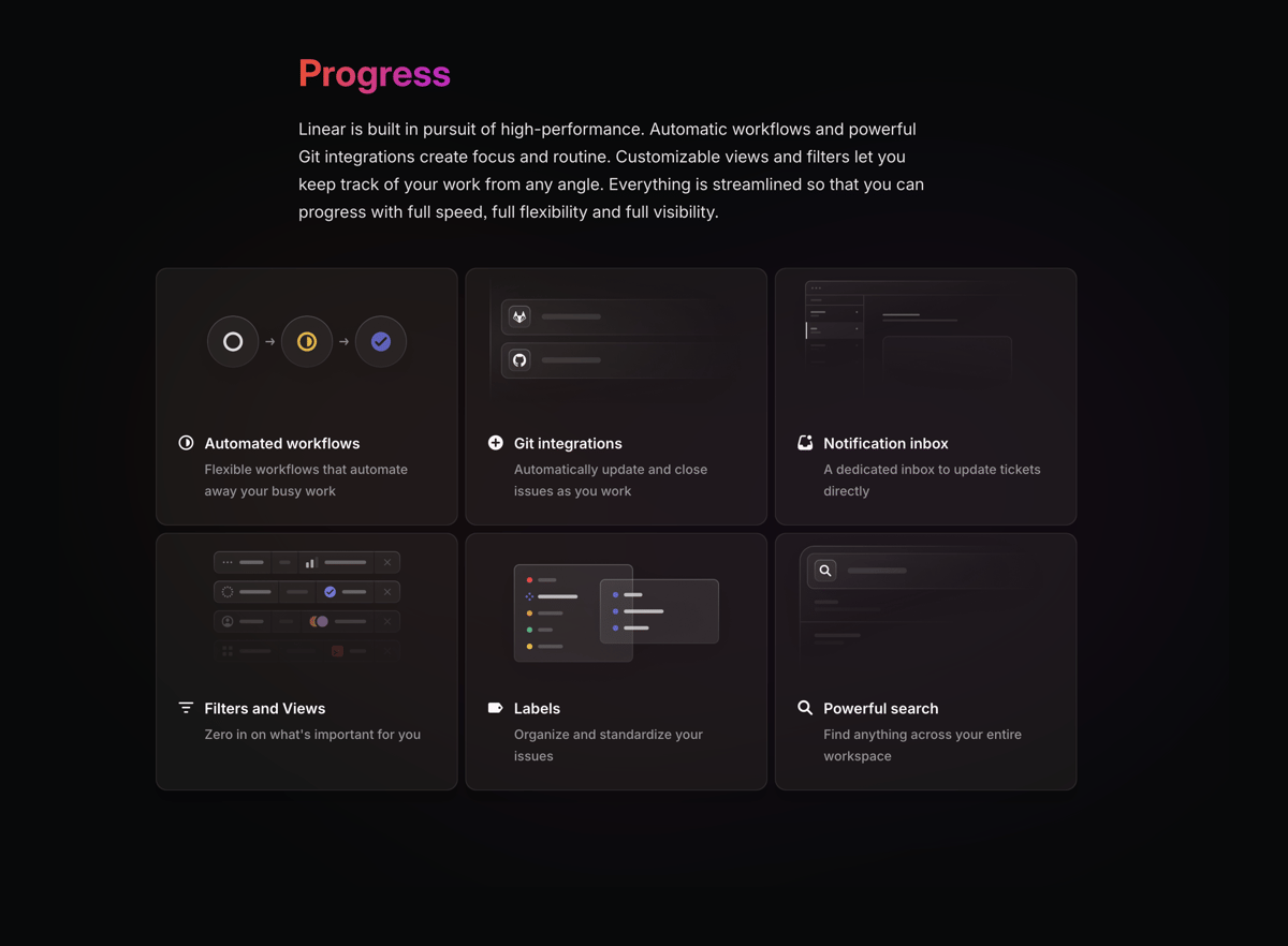 Linear
				bento box ui component