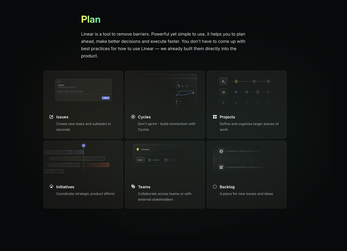 Linear
				bento box ui component