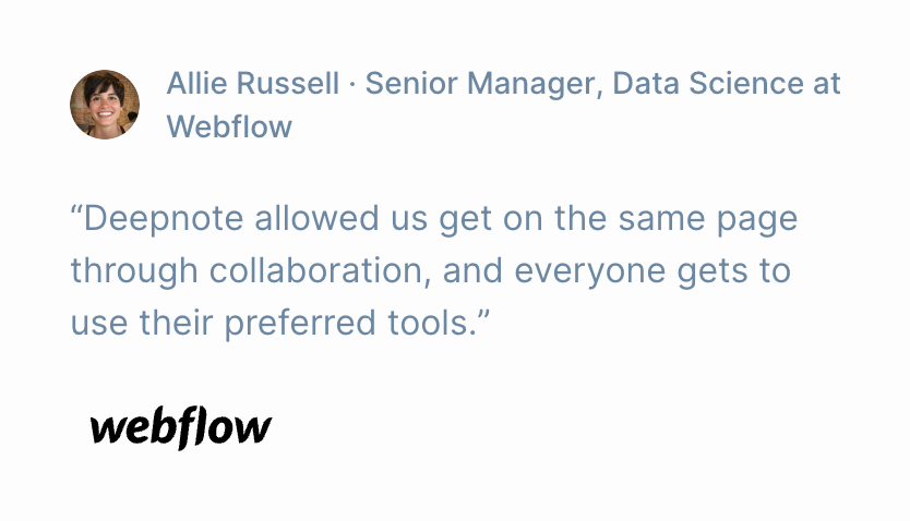 Deepnote
				testimonial ui component