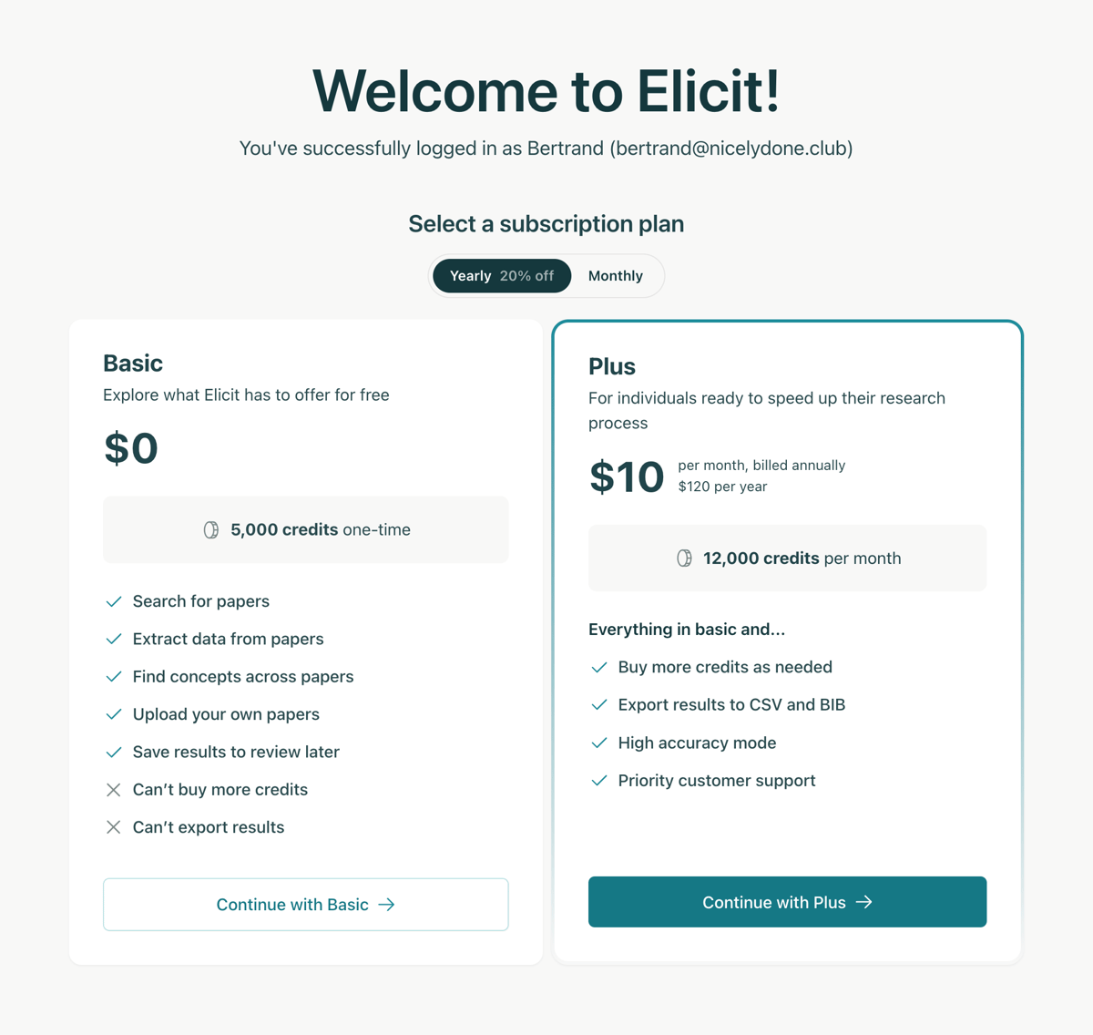 Elicit
				pricing section ui component